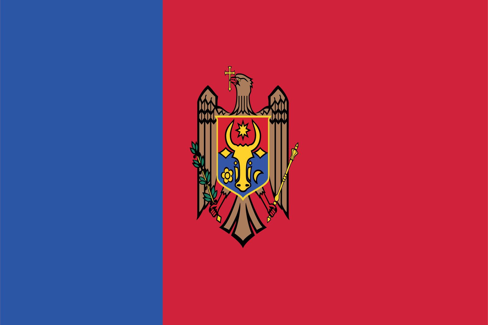 Moldavien Flagga - Klistermärke