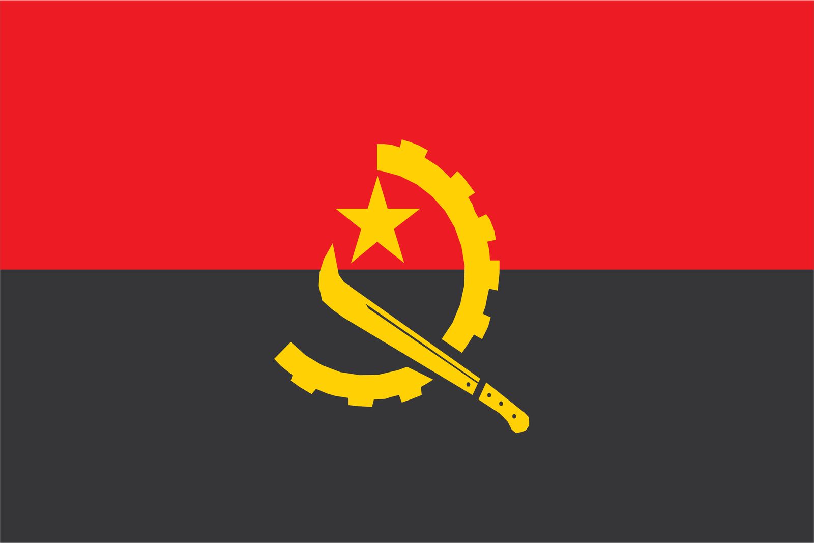Angola Flagga - Klistermärke