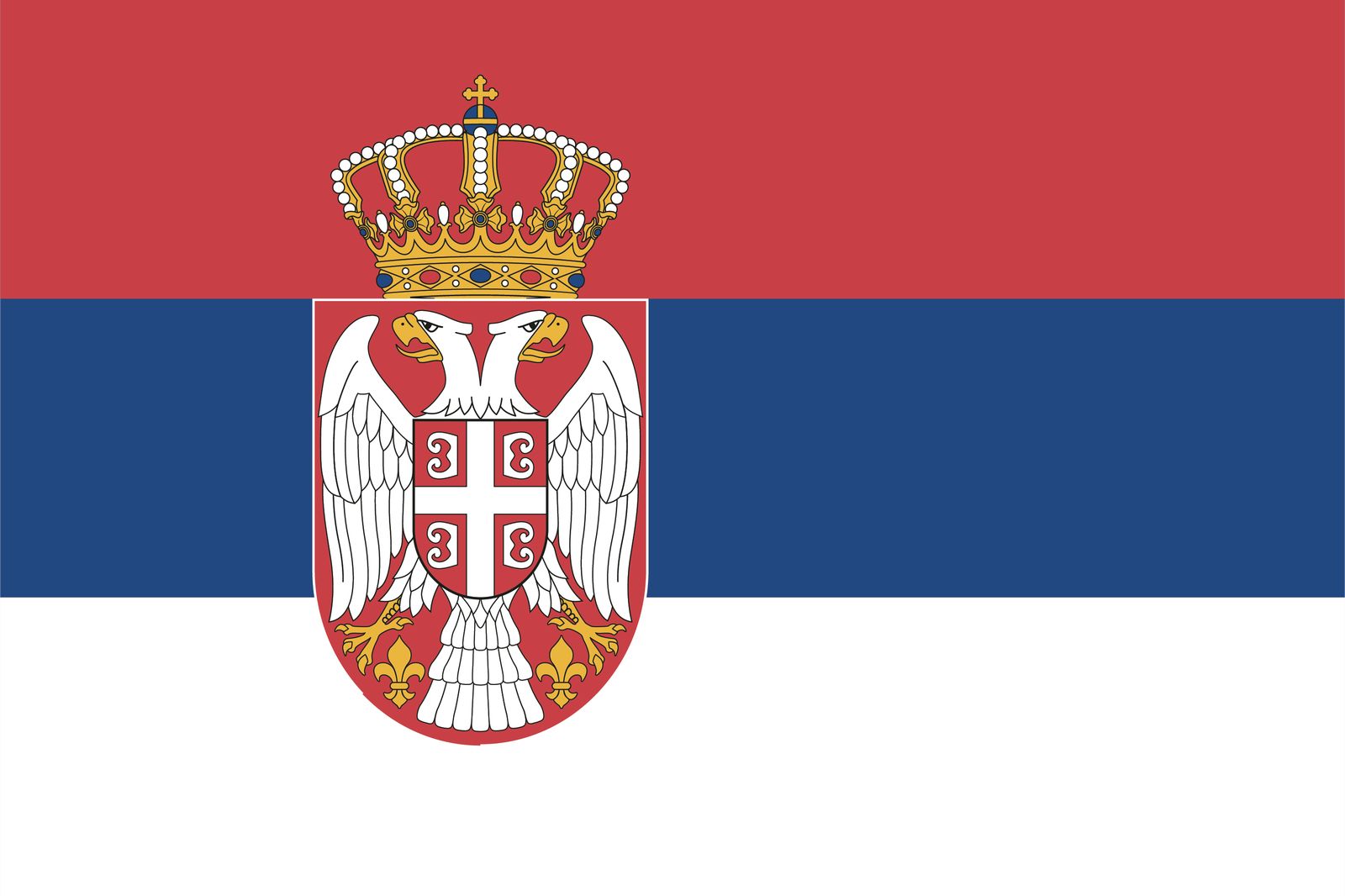 Serbien Flagga - Klistermärke
