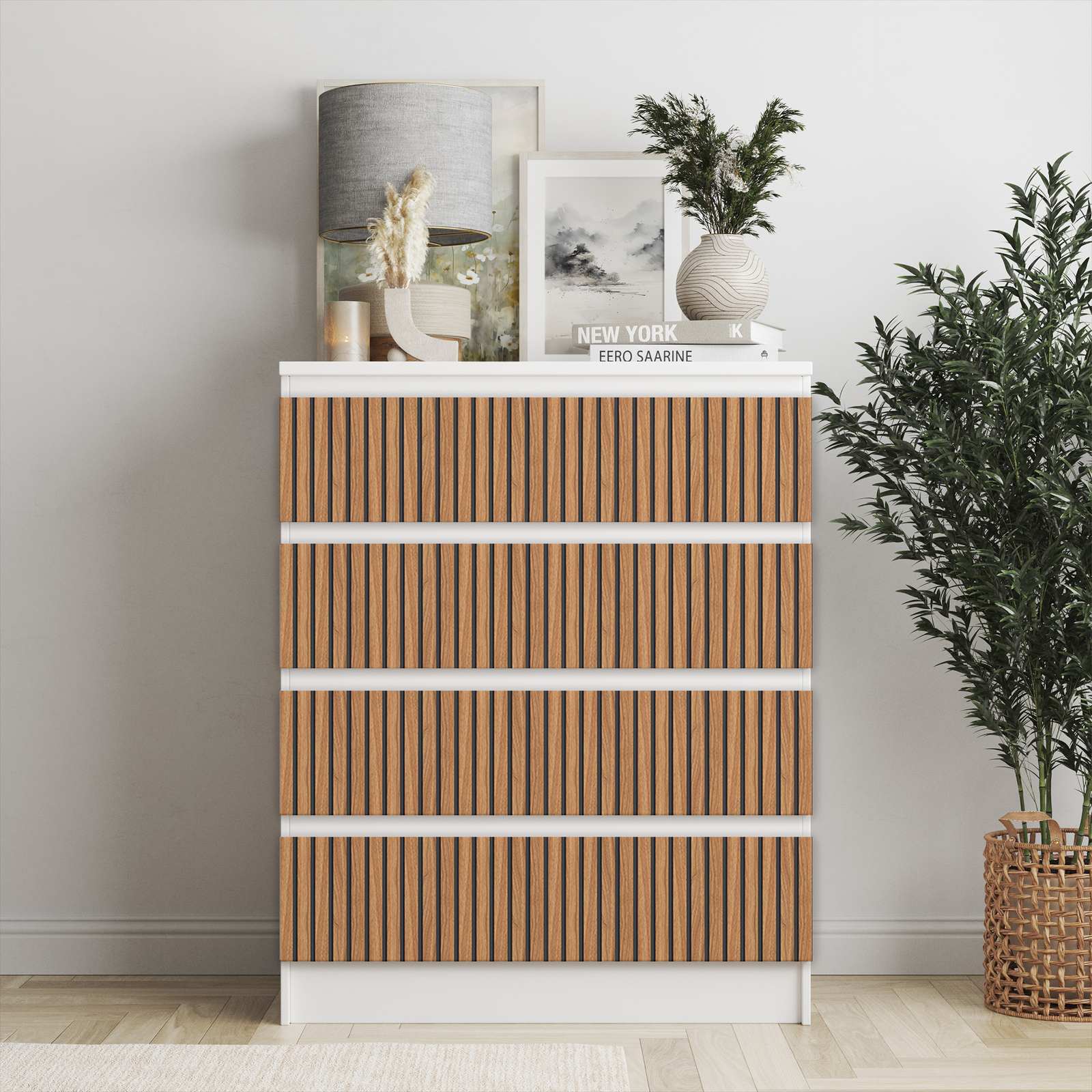 Självhäftande klistermärken – Ikea Malm Dekaler / Välj storlek / Oljad ek