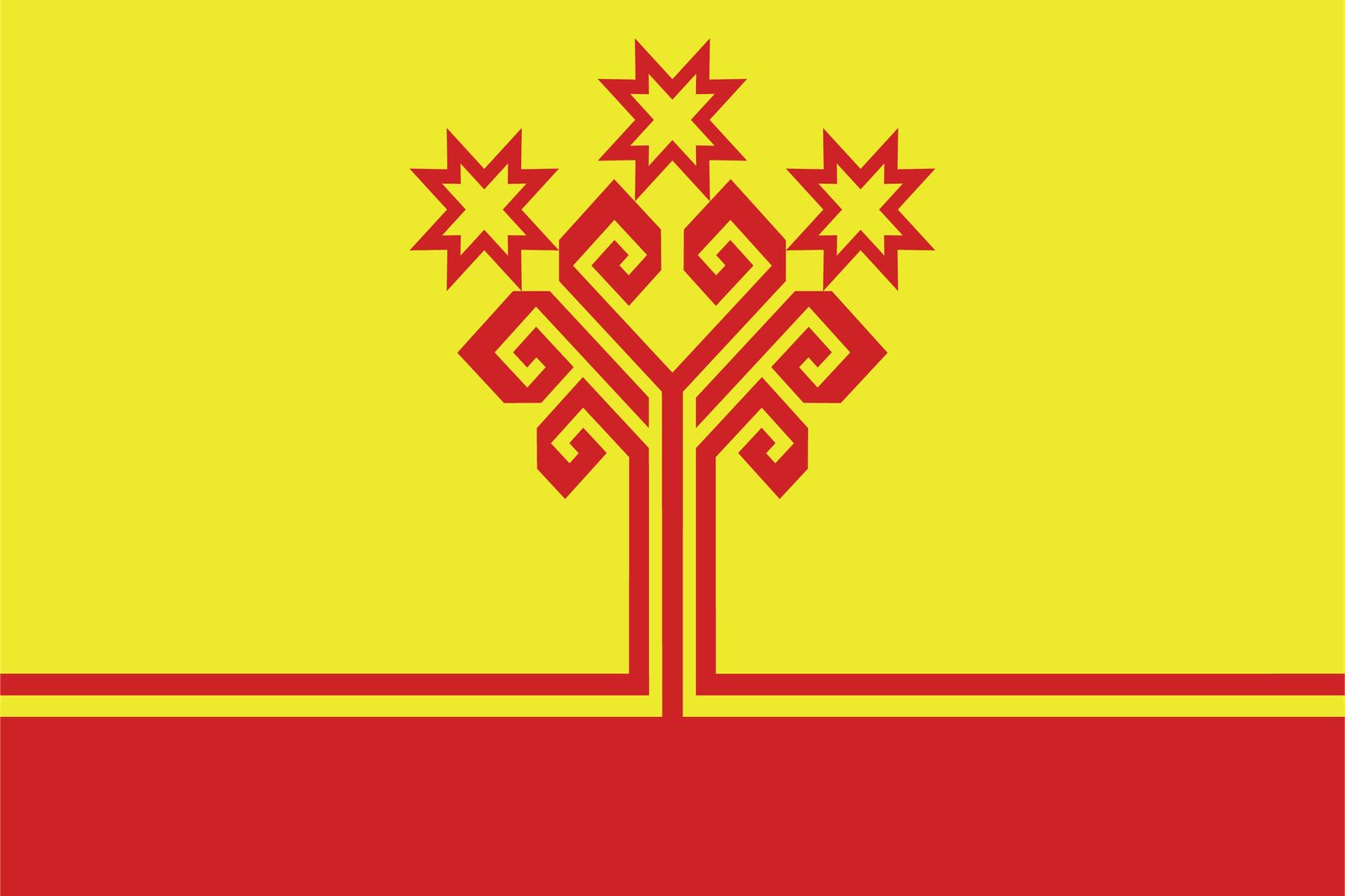 Chuvashien Flagga - Klistermärke