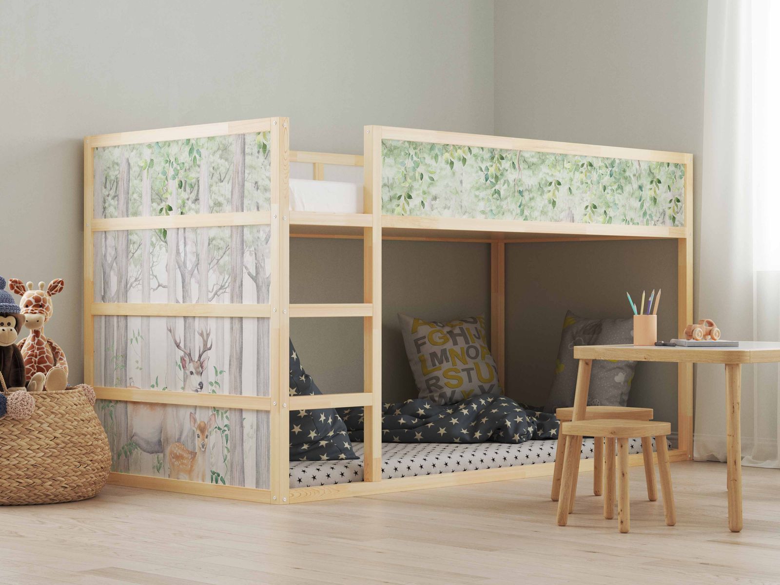Självhäftande klistermärken – för Ikea KURA-säng / - Klistermärke - Skogs Hjort Design