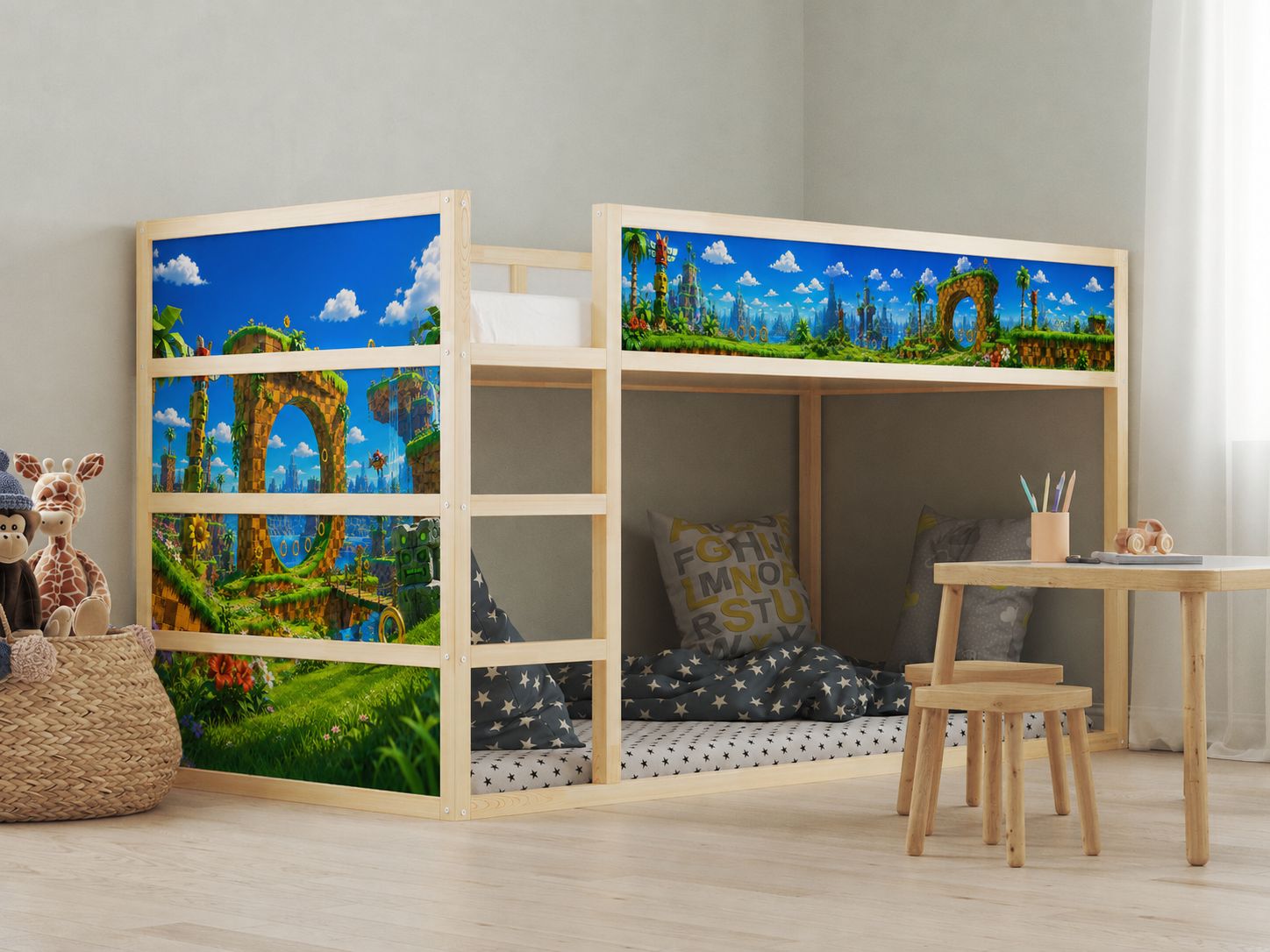 Självhäftande klistermärken – för Ikea KURA säng / - Spelvärld