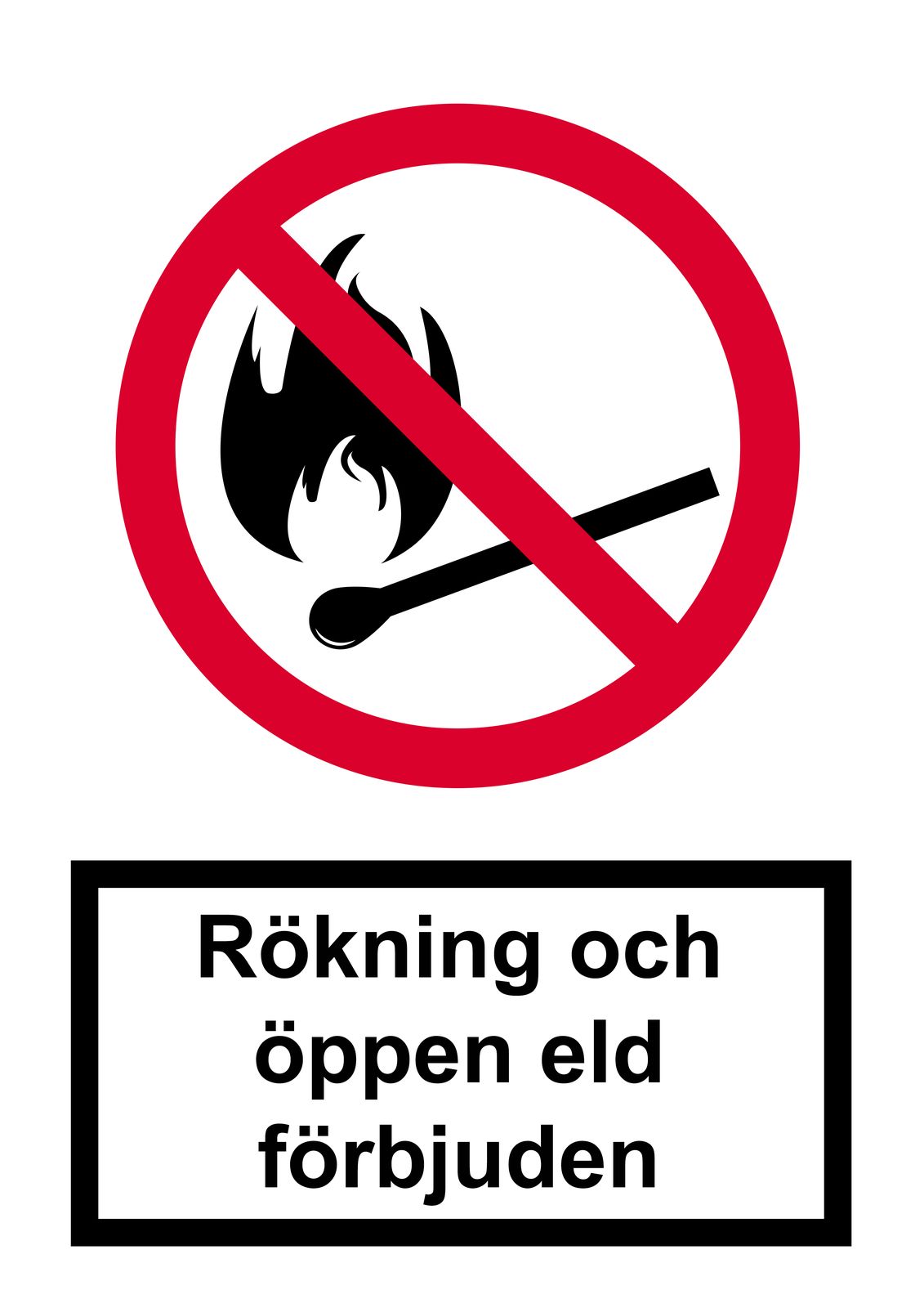 Klistermärke - Rökning och öppen eld förbjuden