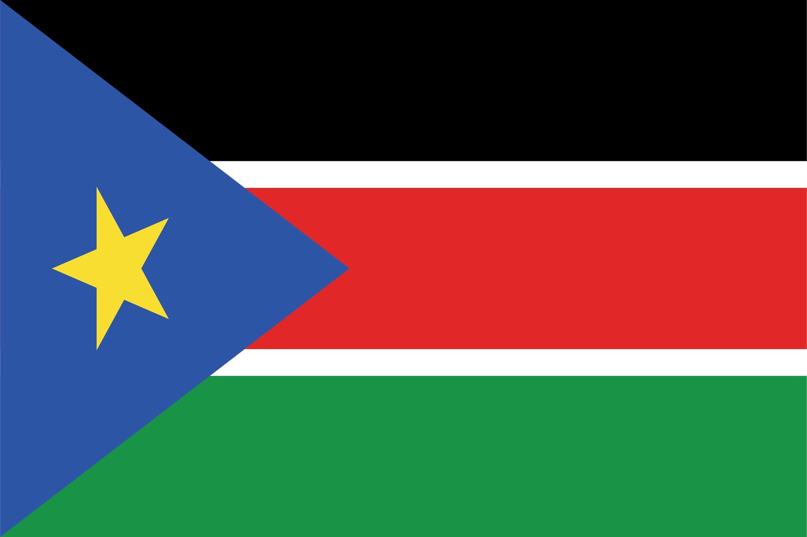 Sydsudan Flagga - Klistermärke
