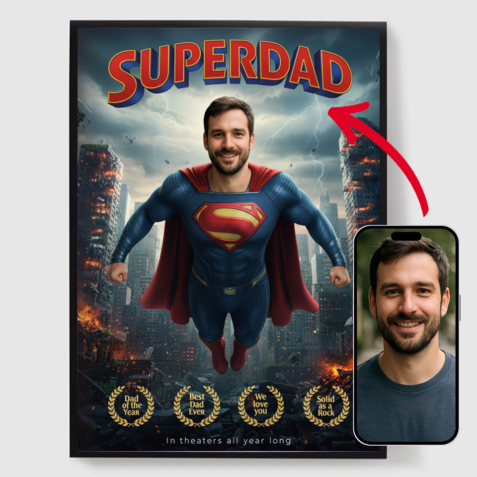 Personlig Poster – SuperDAD – AI-Poster