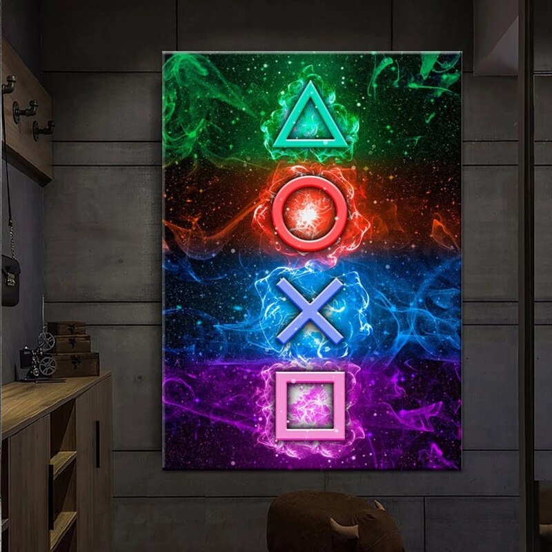 Poster -  Spelsymboler / Neon
