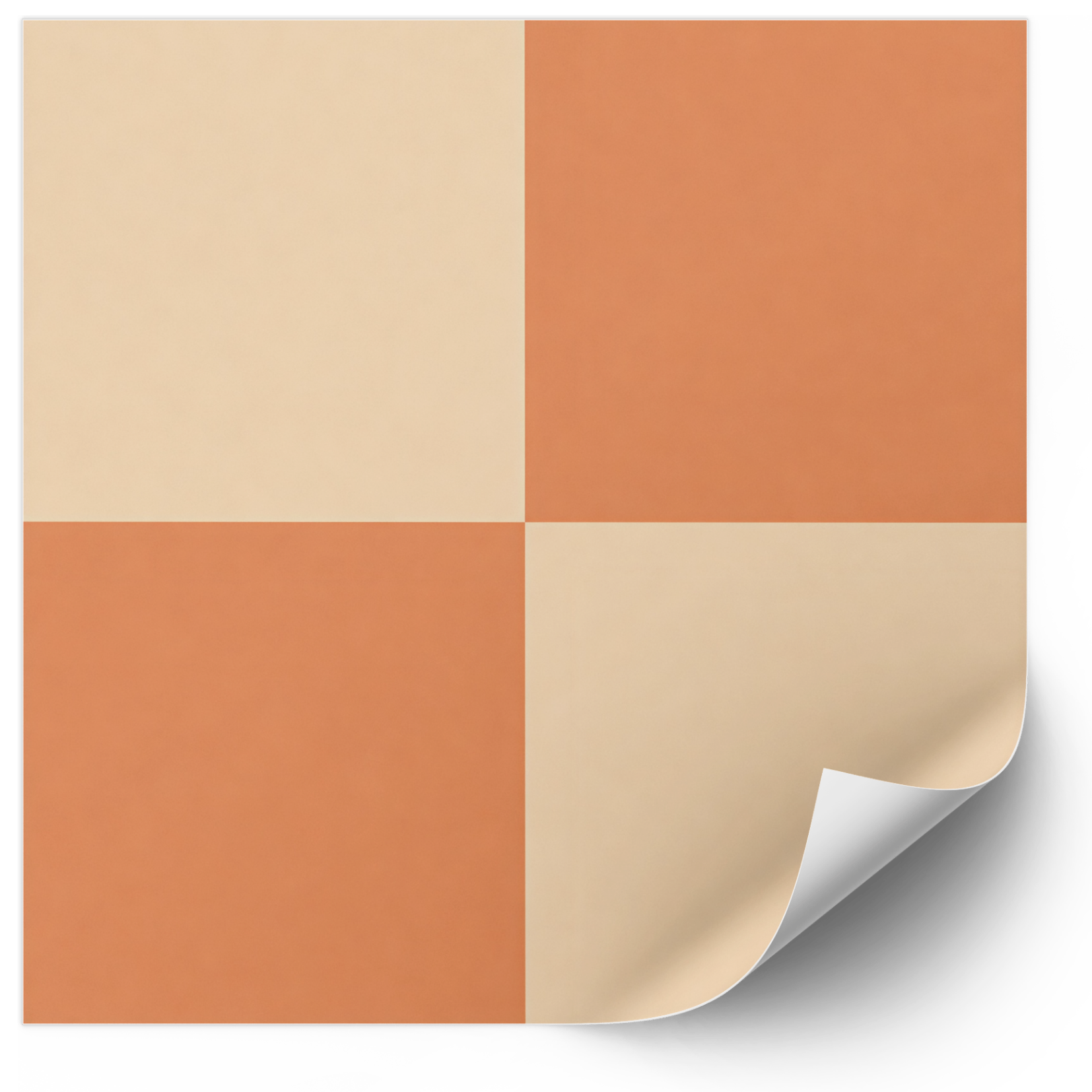 Kakelklistermärken - Orange och krämfärgad rutig