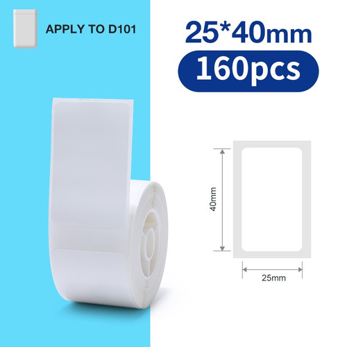 NIIMBOT Etiketter Klistermärken D101-serien 25 x 40 mm / 160 st  / Transparent