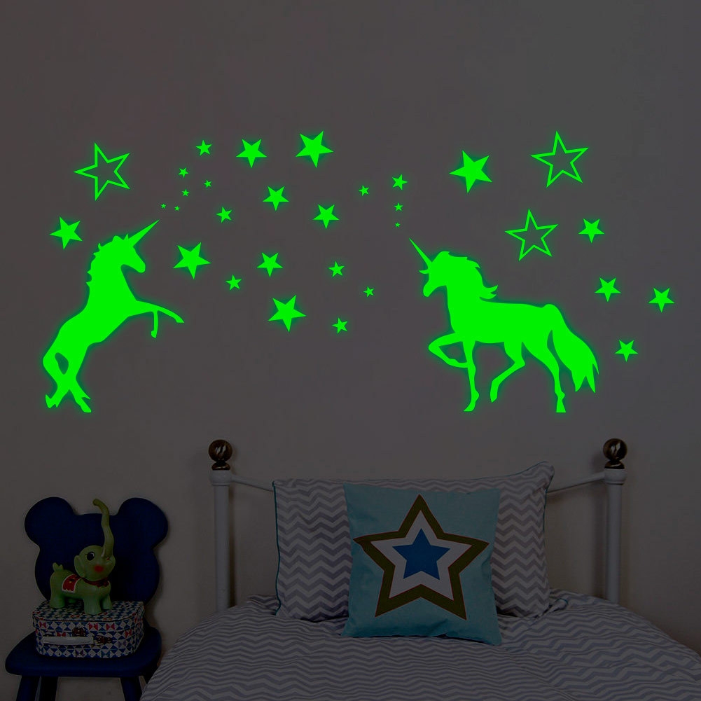 Väggklistermärken - Unicorn / Glow in the Dark