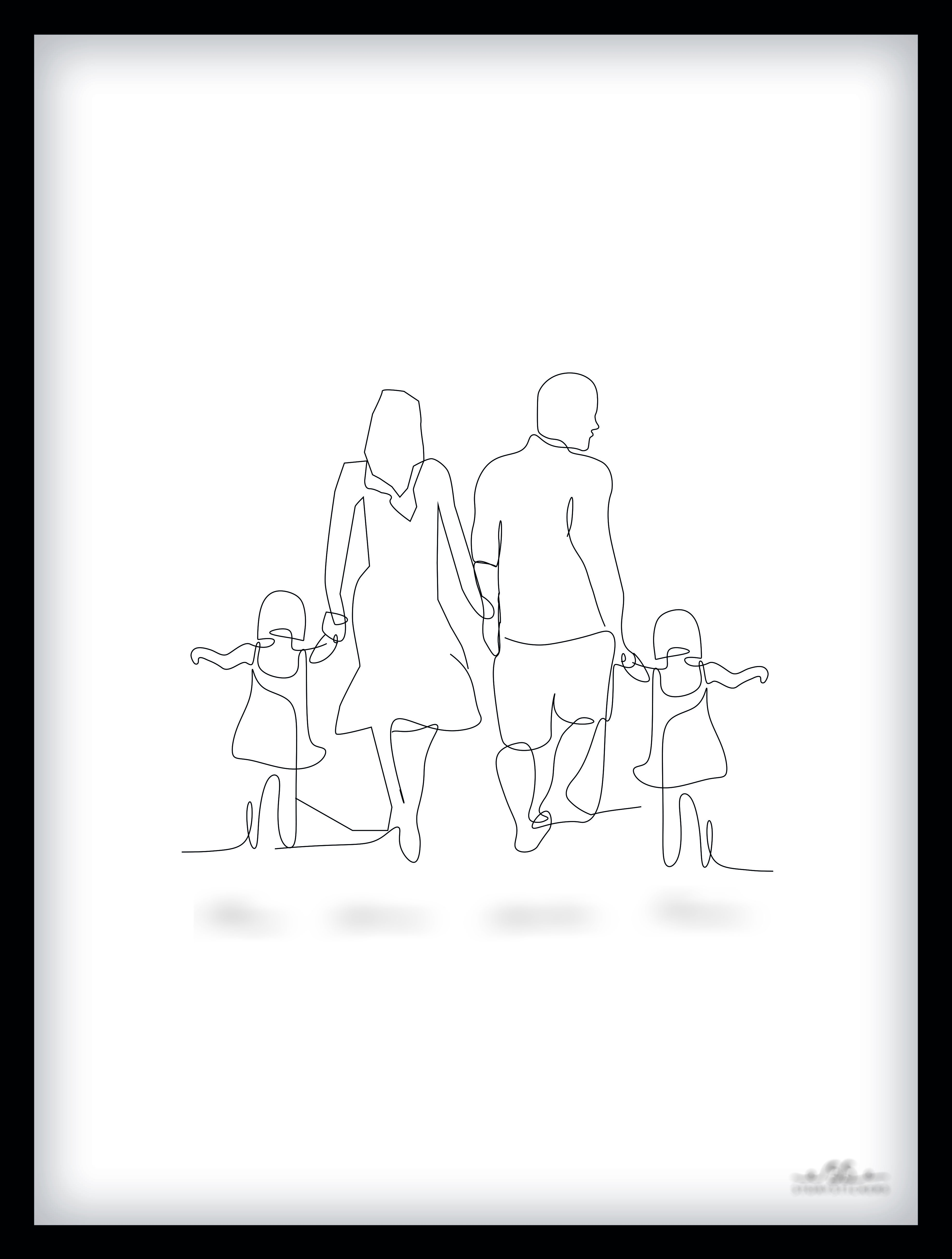 POSTER - Familj med två barn