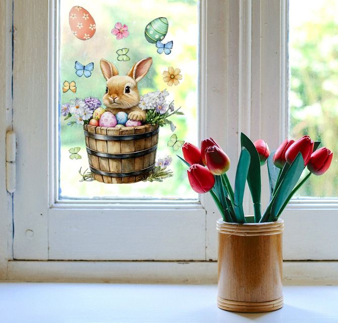 Väggdekal - Påskhare och Ägg