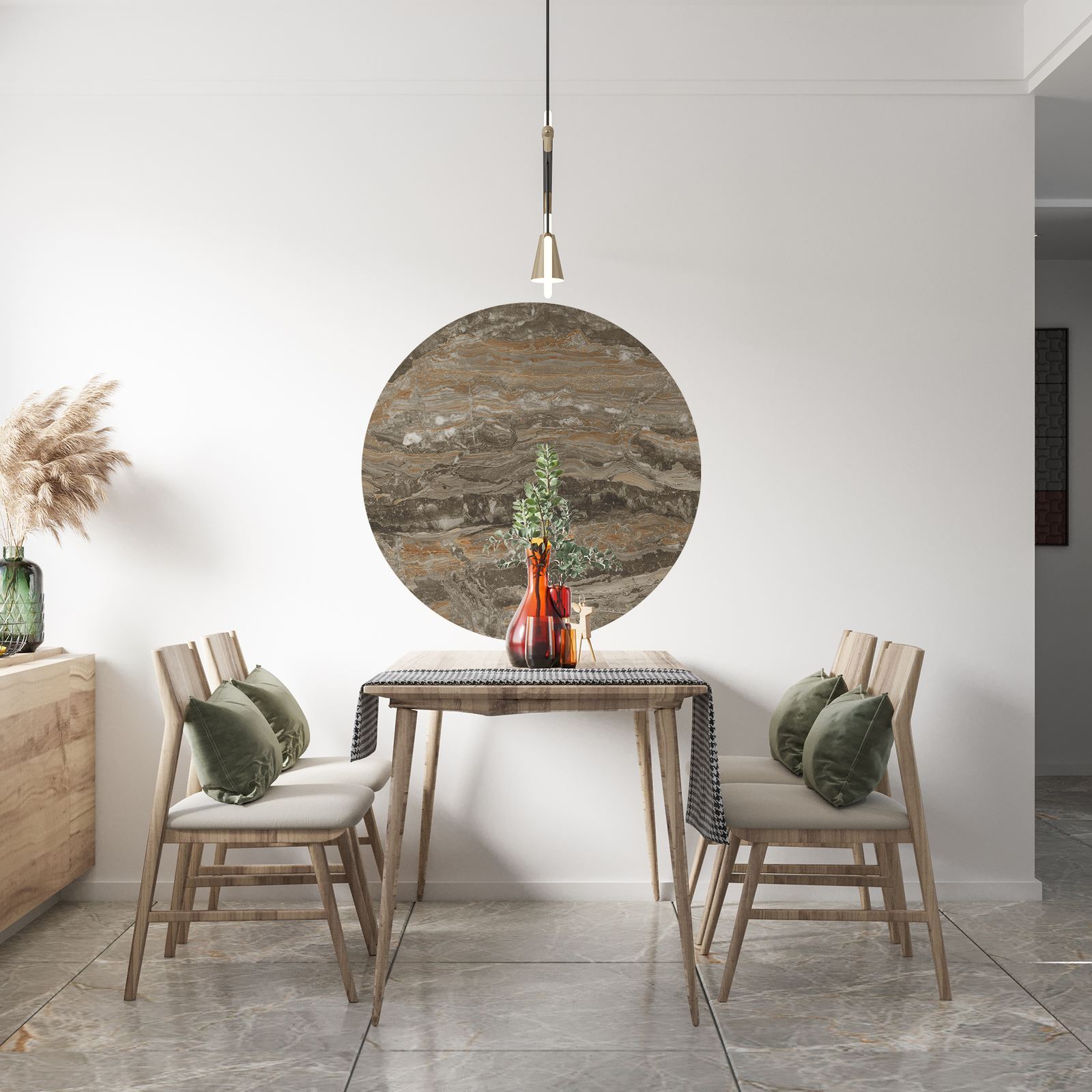 Väggdekal / Cirkel - Marmor Design