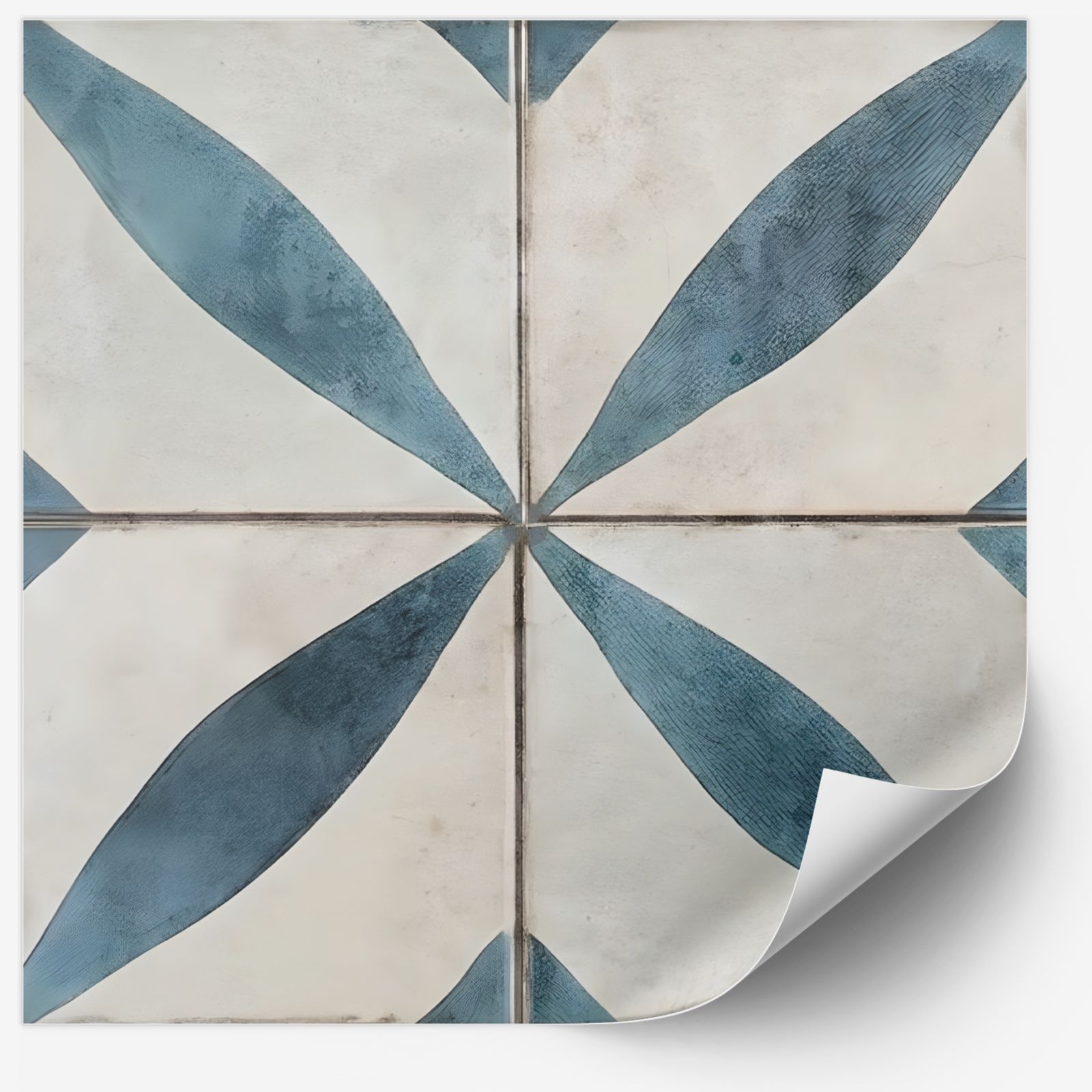 Kakelklistermärke / Blå Geometriskt Mönster / 24 st