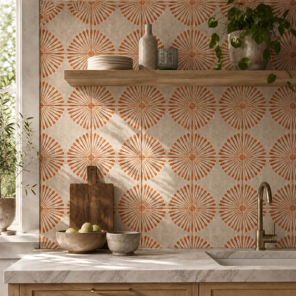 Kakelklistermärken - Vintage orange