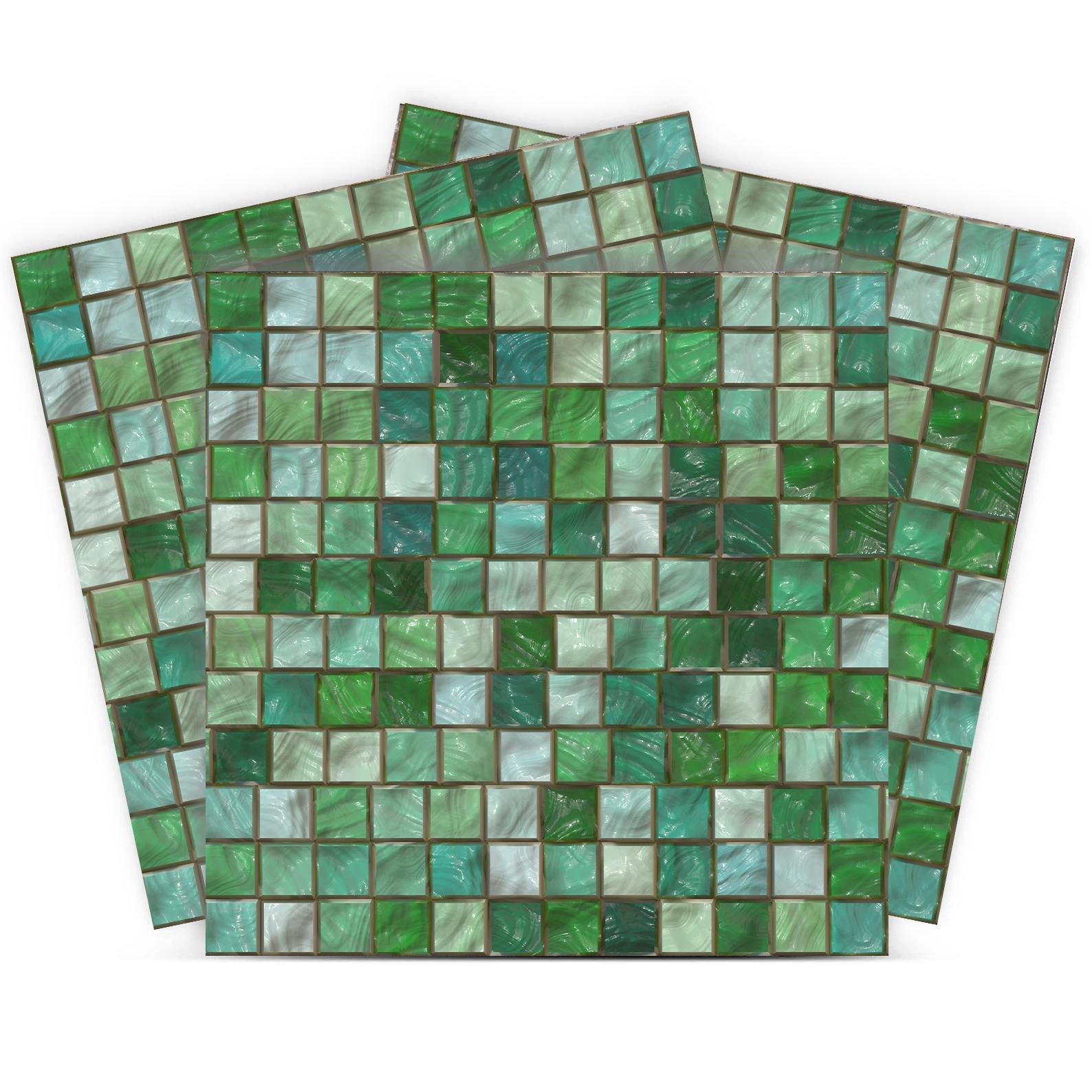 Kakelklistermärke / Grön Mosaik / 24 st