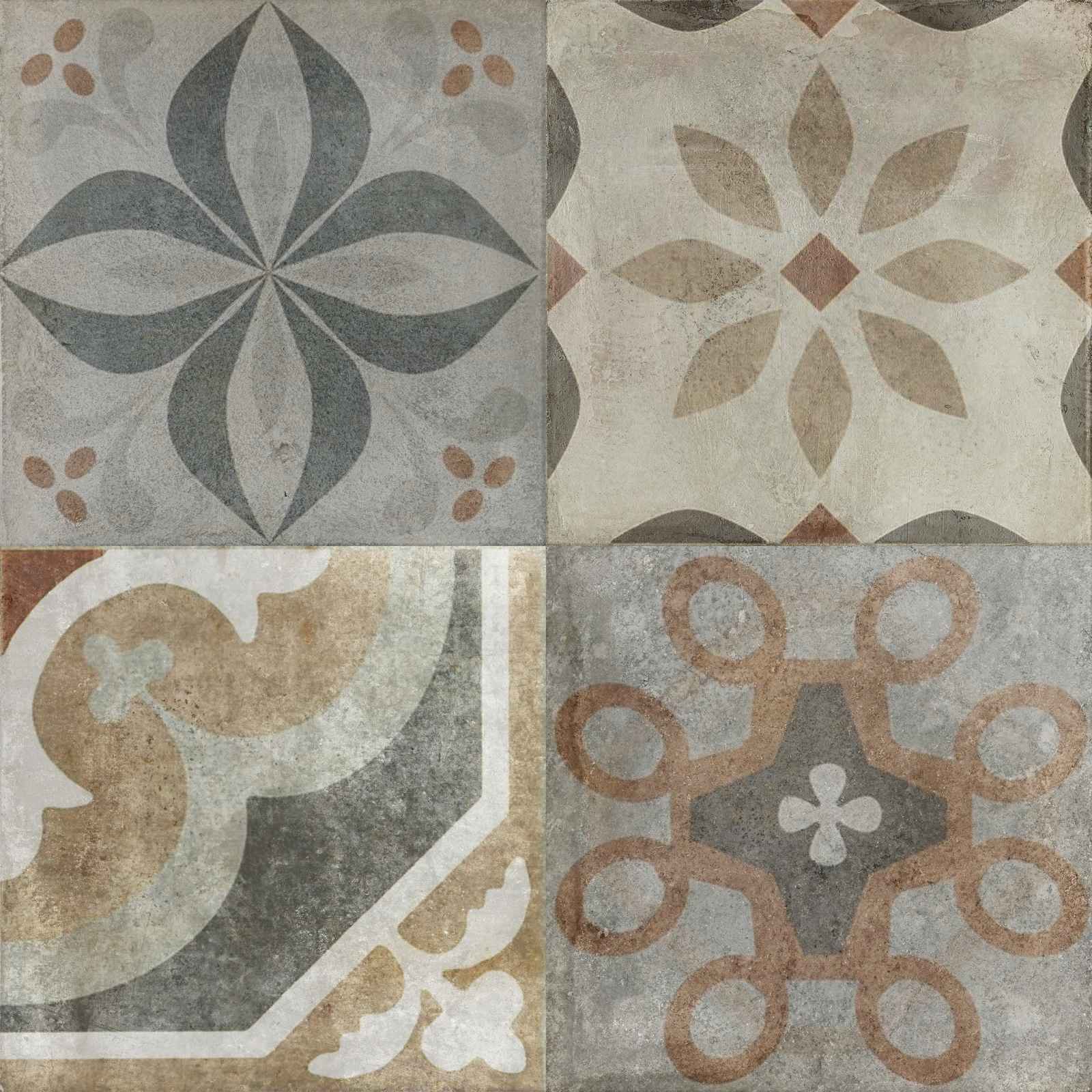 Kakelklistermärke / Vintage Blommig Mosaik / 24 st