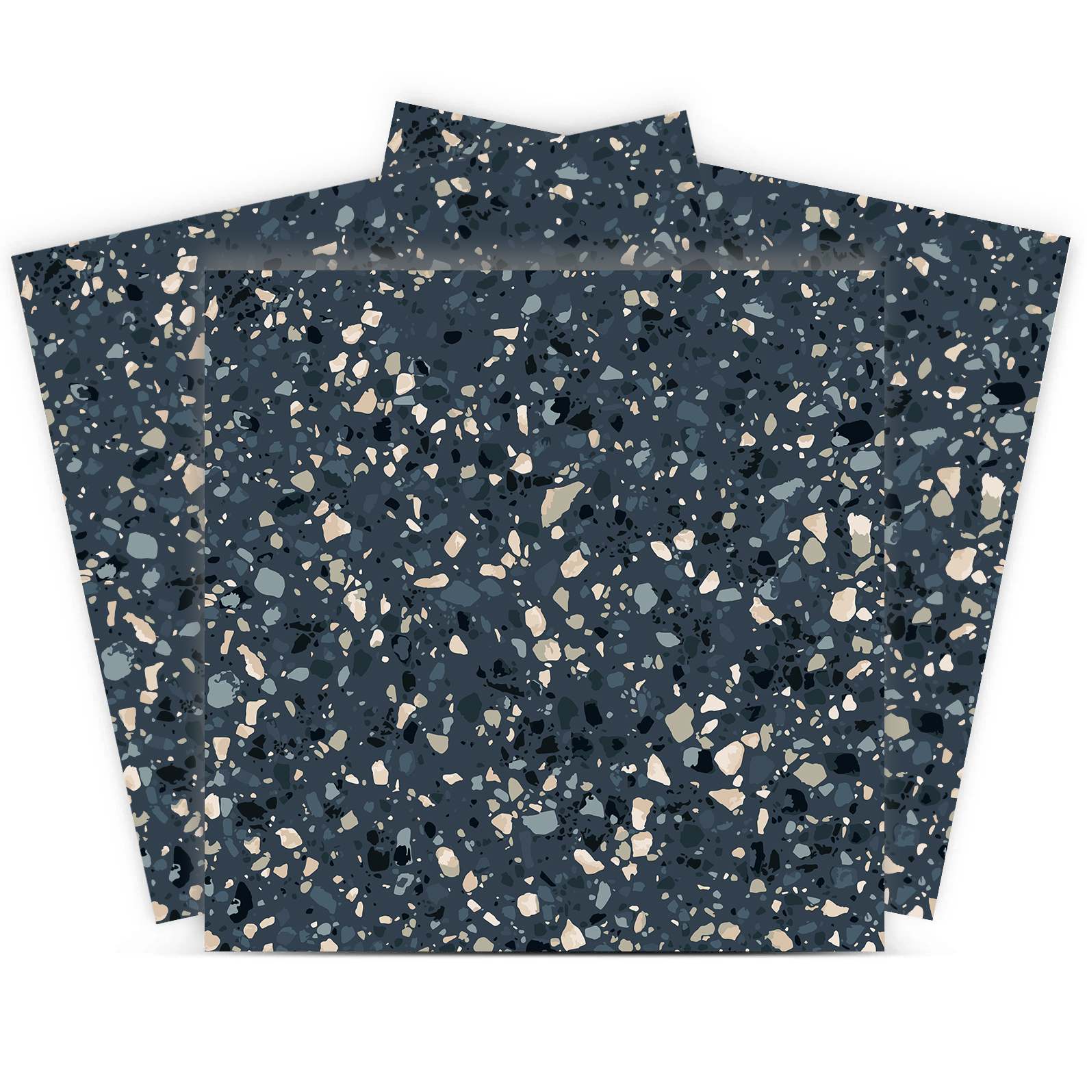 Kakelklistermärke / Mörk Terrazzo-design / 24 st