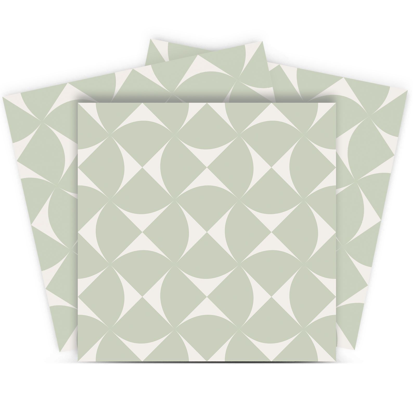 Kakelklistermärke / Geometriskt Grönt Mönster / 24 st