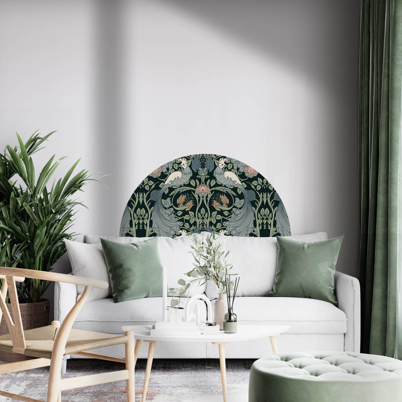 Väggklistermärke - Ornamentalt Fågeldesign