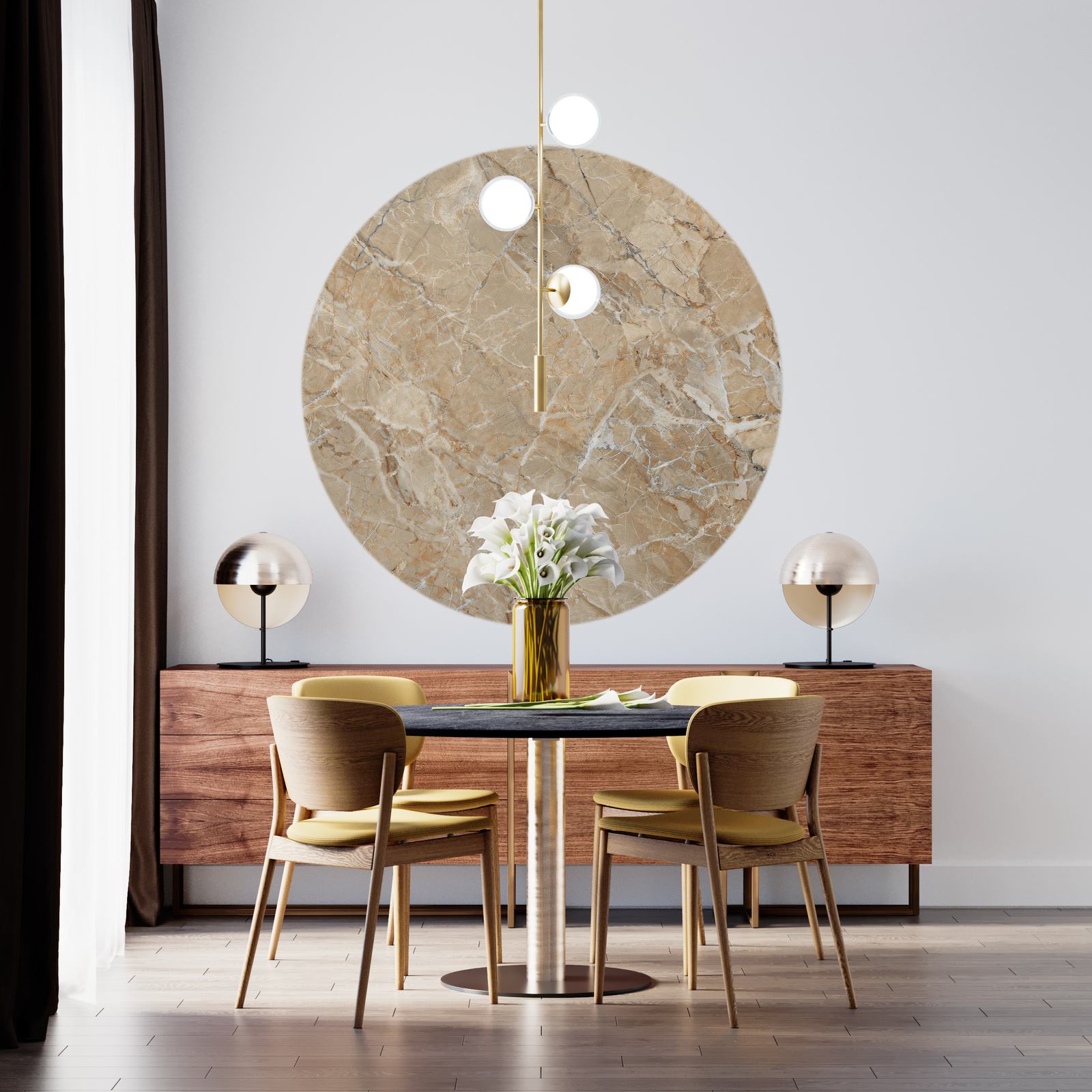 Väggdekal / Cirkel - Marmor Design