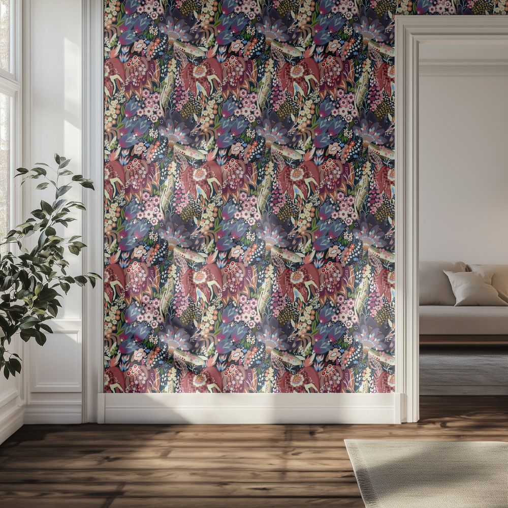 Tapet – Färgglatt blommönster