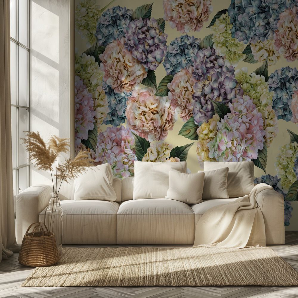 Tapet –  Vitt Blommönster
