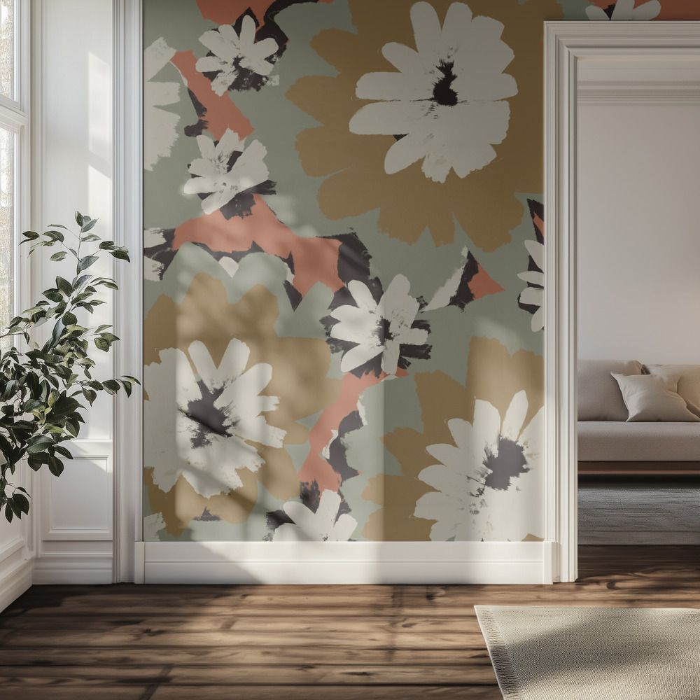 Tapet – Abstrakt blommönster
