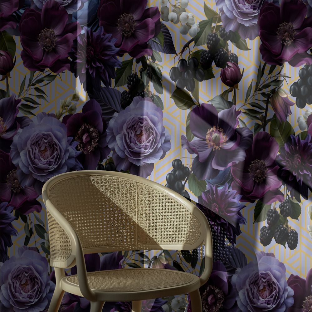 Tapet –  Blomsterros Illustration