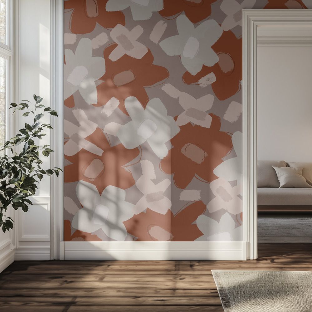 Tapet – Blommigt abstrakt motiv