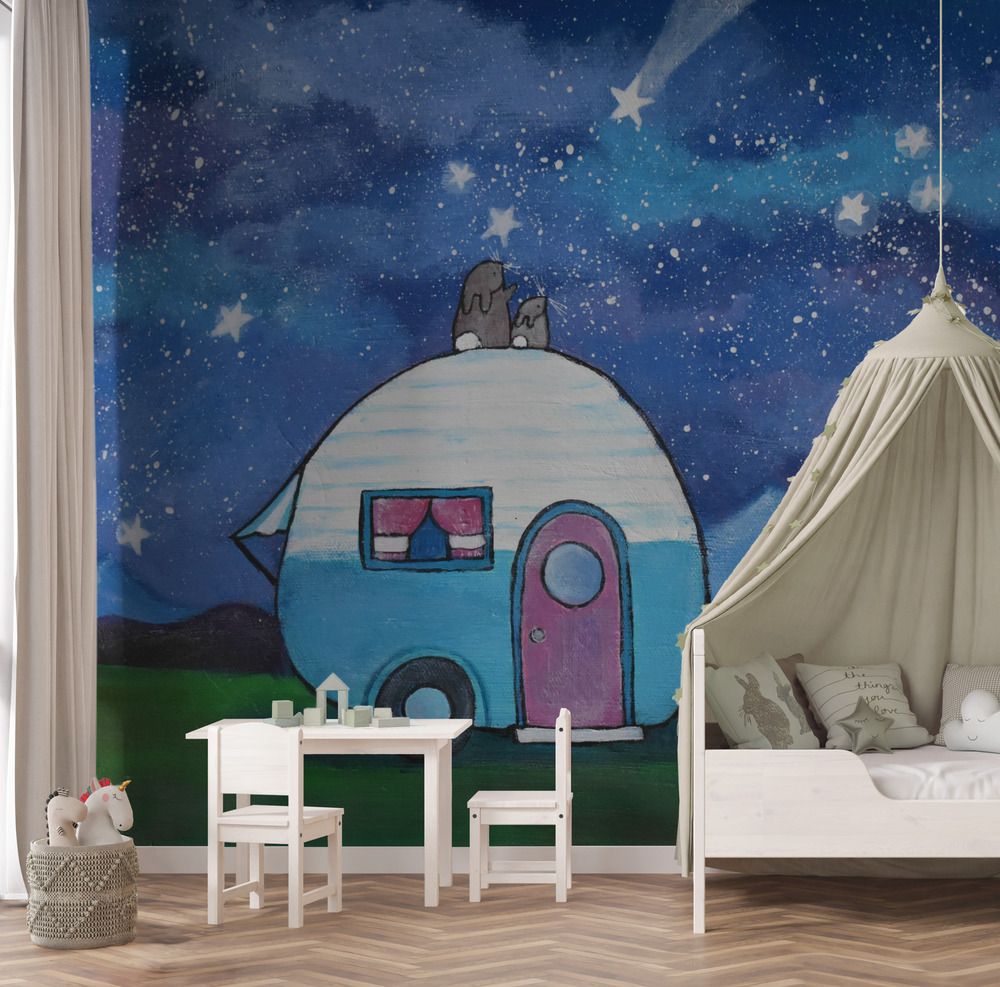 Tapet - Natt Himlen Husvagn