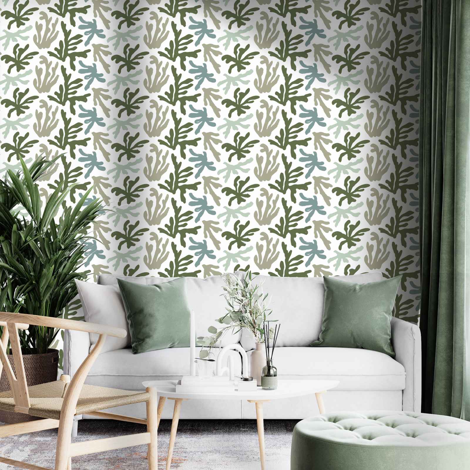 Tapet - Botanisk Grön Harmoni