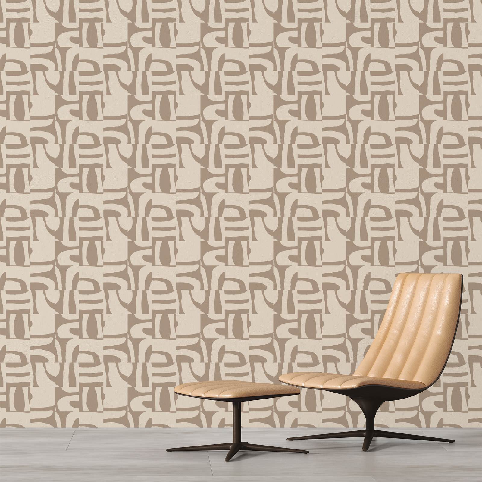 Tapet - Abstrakt Beige Mönster