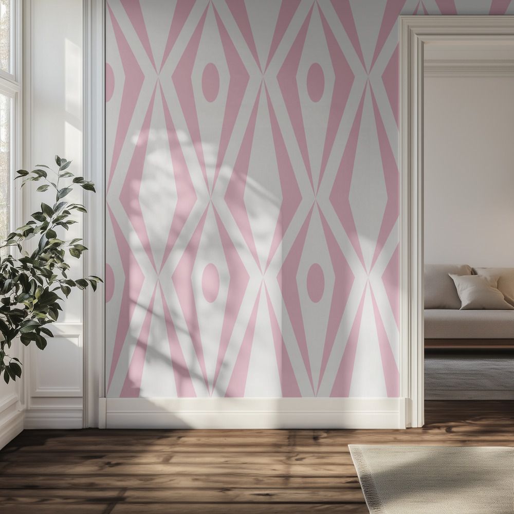 Tapet – Rosa rutmönster