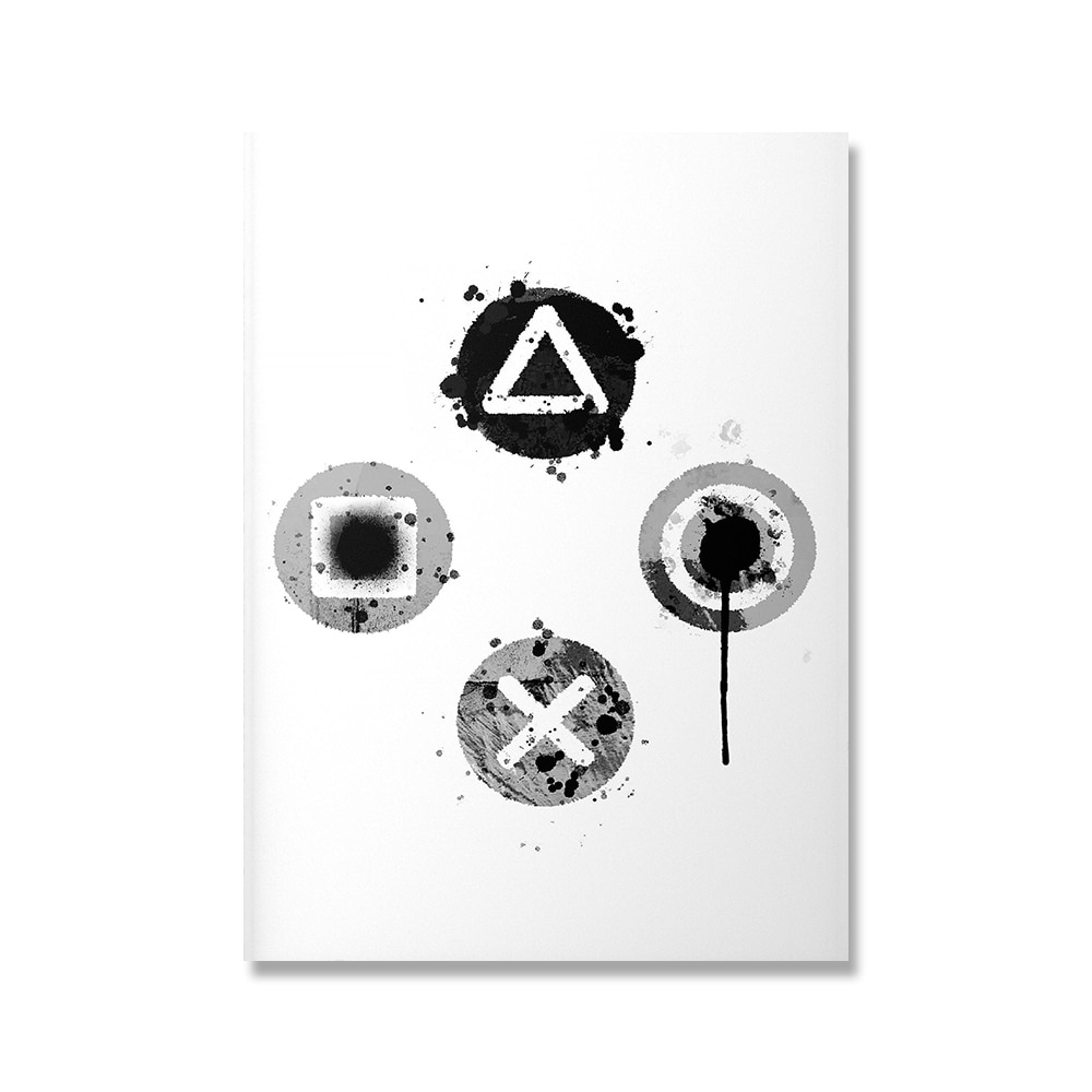 Poster - Spel Symboler / Svart och vitt